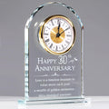 30th Wedding Anniversary Glass Clock Keepsake - Elegant Mantel Gift