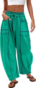 Nirovien Womens Barrel Sweatpants High Waisted Wide Leg (Style C92D)