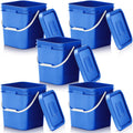 Mumufy 5 Pcs 3.5 Gallon Square Food Grade Buckets with Lid