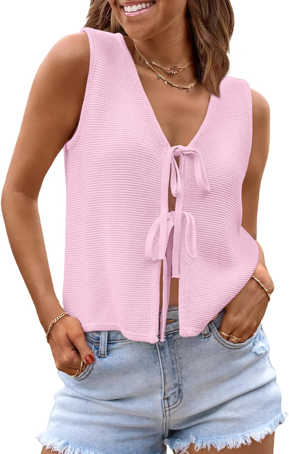 LILLUSORY Womens Crochet Tops for Summer Vacation Style