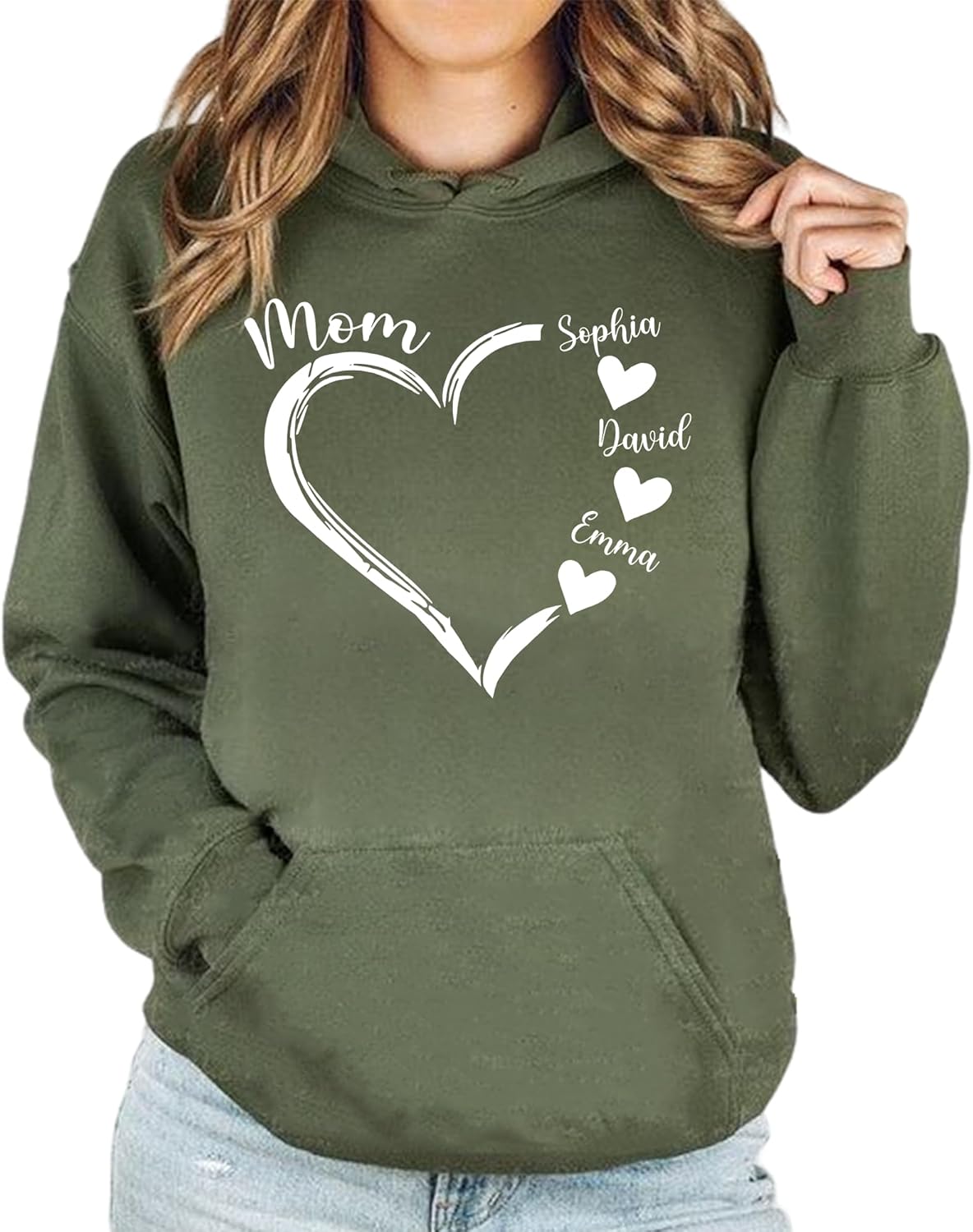 Personalized Grandma & Grandkids Hearts Sweatshirt by NAZENTI