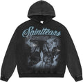 Vintage Men's SAINT Hip Hop Washed Hoodies 3D Foam Portrait Print