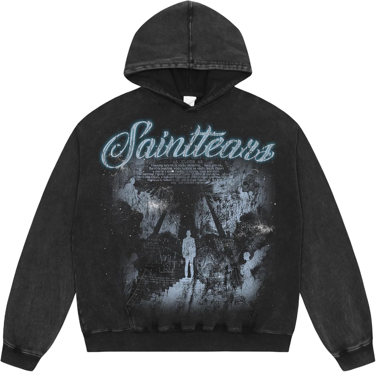SAINT Vintage Hip Hop Hoodie Pack: 3D Portrait Print, Cotton Blend
