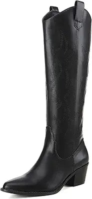 Athlefit Women's Western Embroidered Cowboy Boots for Style