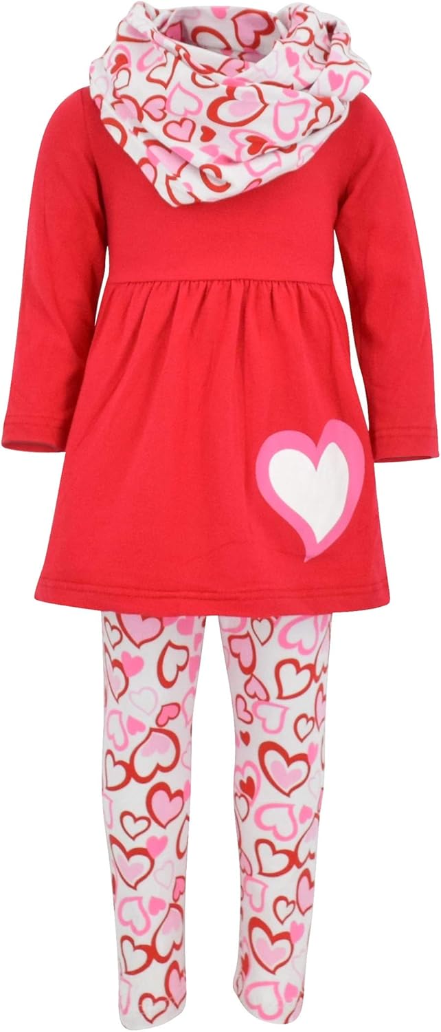 Unique Baby Girls 3pc Outfit Set with Heart Design for Kids