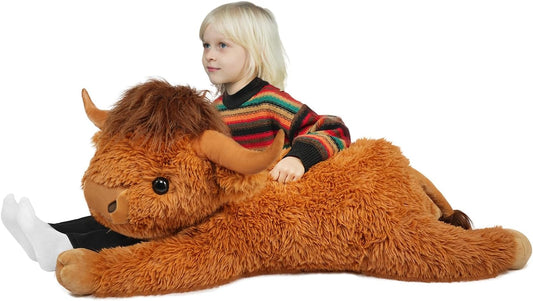 Highland Cow Stuffed Animal - Large Plush Pillow for All Ages