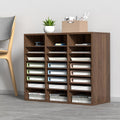 24-Compartment Office Mailbox Wood Organizer - Compact Literature