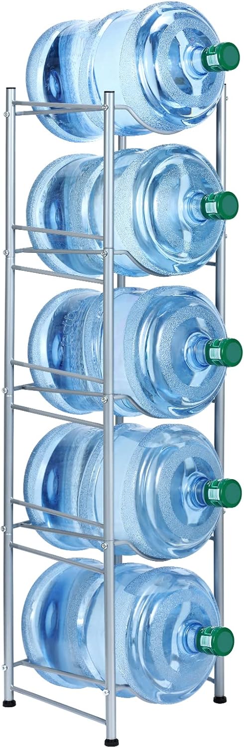 5-Tier Water Jug Rack for 5 Gallon Bottles - Space Saver