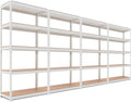 5 Tier White Storage Shelves Adjustable Boltless Metal Shelving Unit