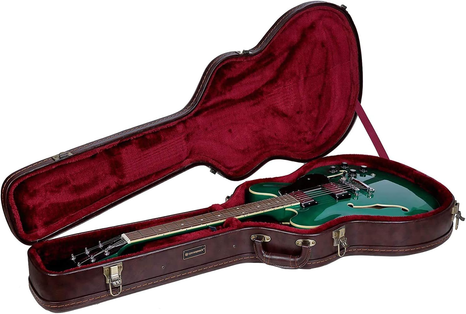 Crossrock Wooden Case for 335 Style Semi-Hollow Electric Guitars