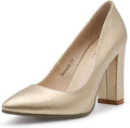 Women's IN4 Chunky-HI Block High Heels Pumps - Sleek 4in Lift