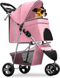 Magshion 3-Wheel Pet Stroller for Small Dogs & Cats Travel