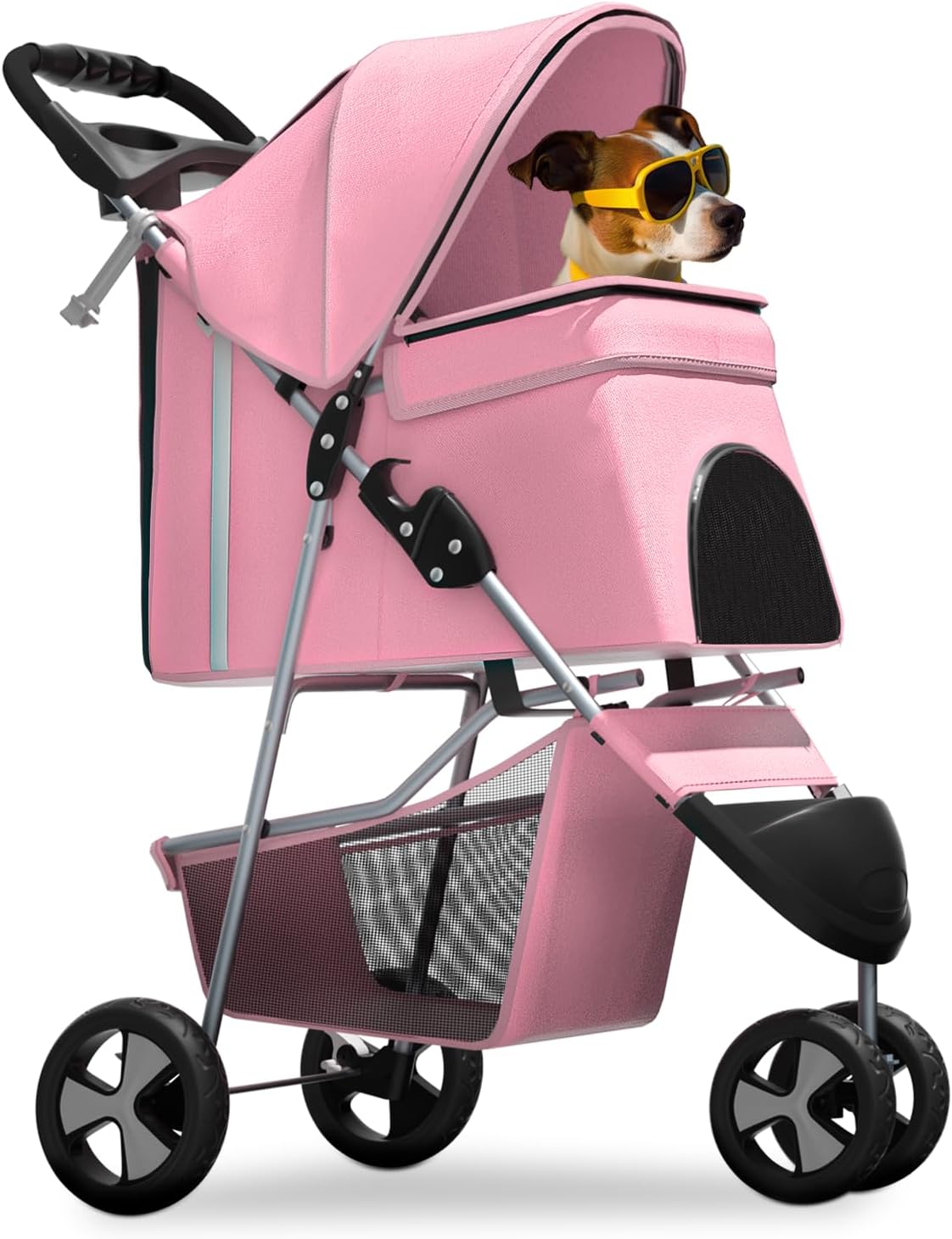 Magshion 3-Wheel Pet Stroller for Small Dogs & Cats Travel