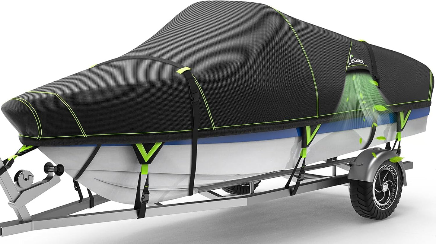 UIRWAY 16-18.5ft Winter Boat Cover - Heavy Duty Waterproof Tarps