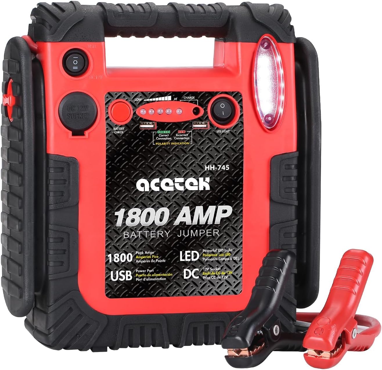 1800 Amp Car Jump Starter Portable Battery Charger for All Vehicles
