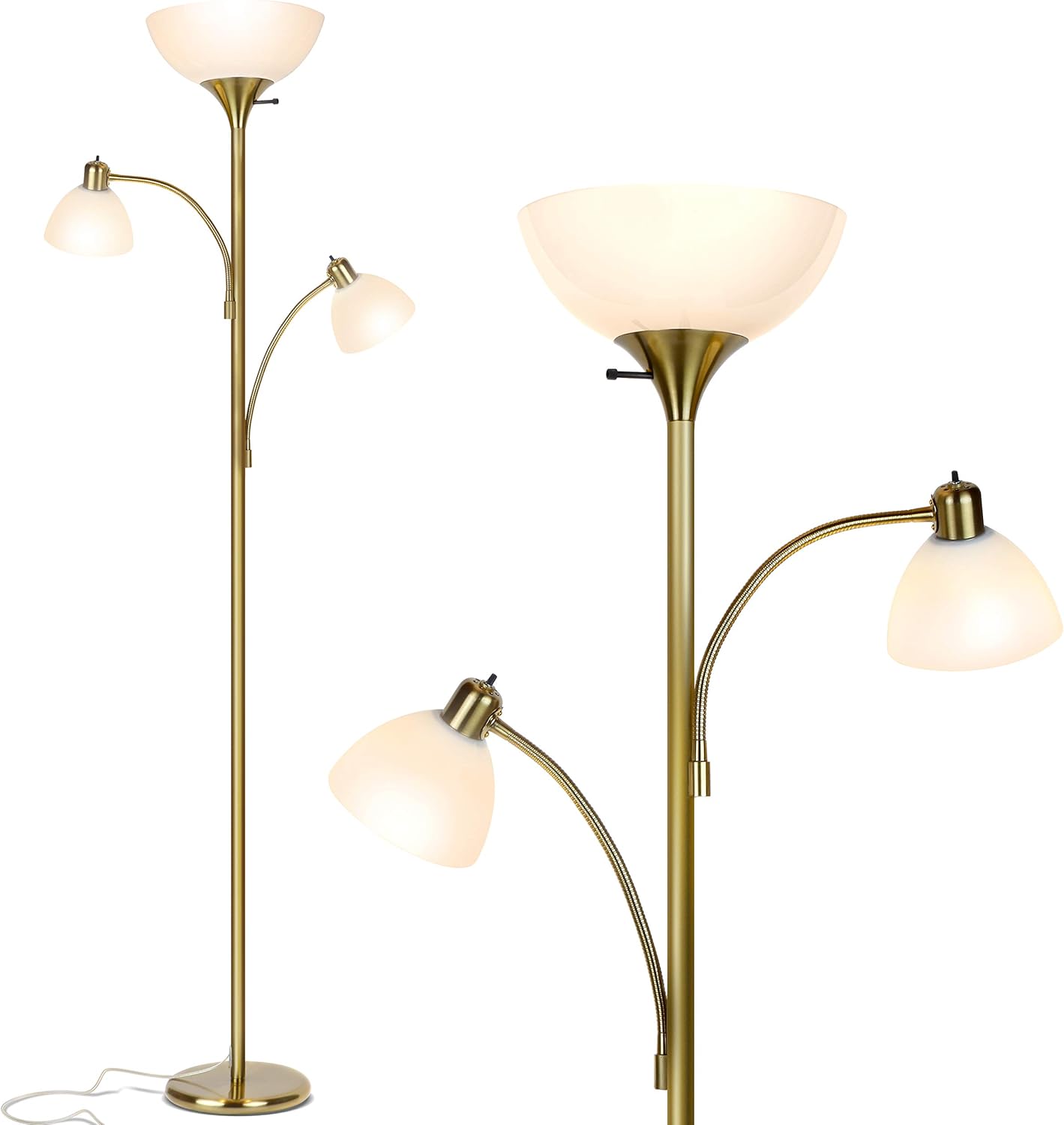 Brightech Sky Dome Double LED Floor Lamp for Bright Spaces