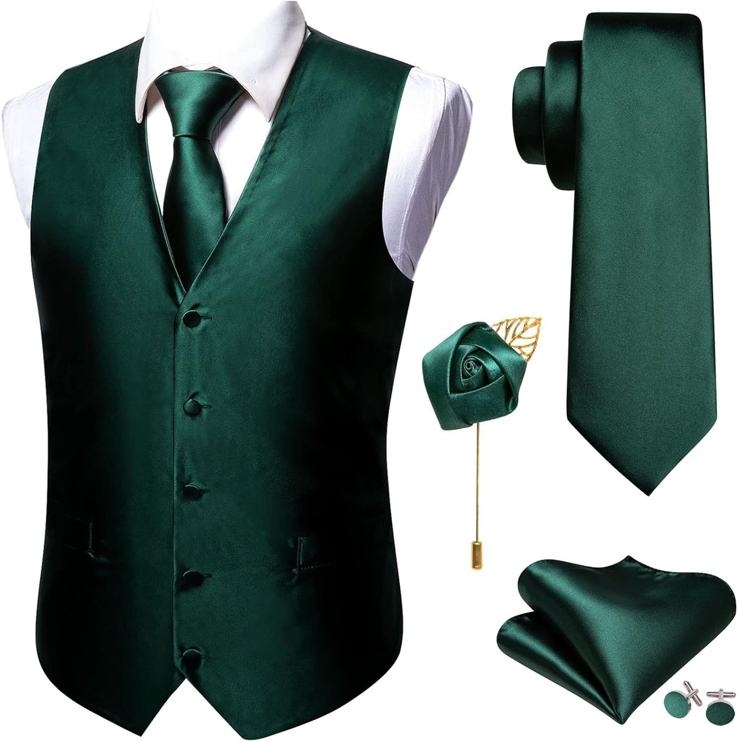 Barry.Wang Men's Suit Vest Set for Weddings and Formal Events
