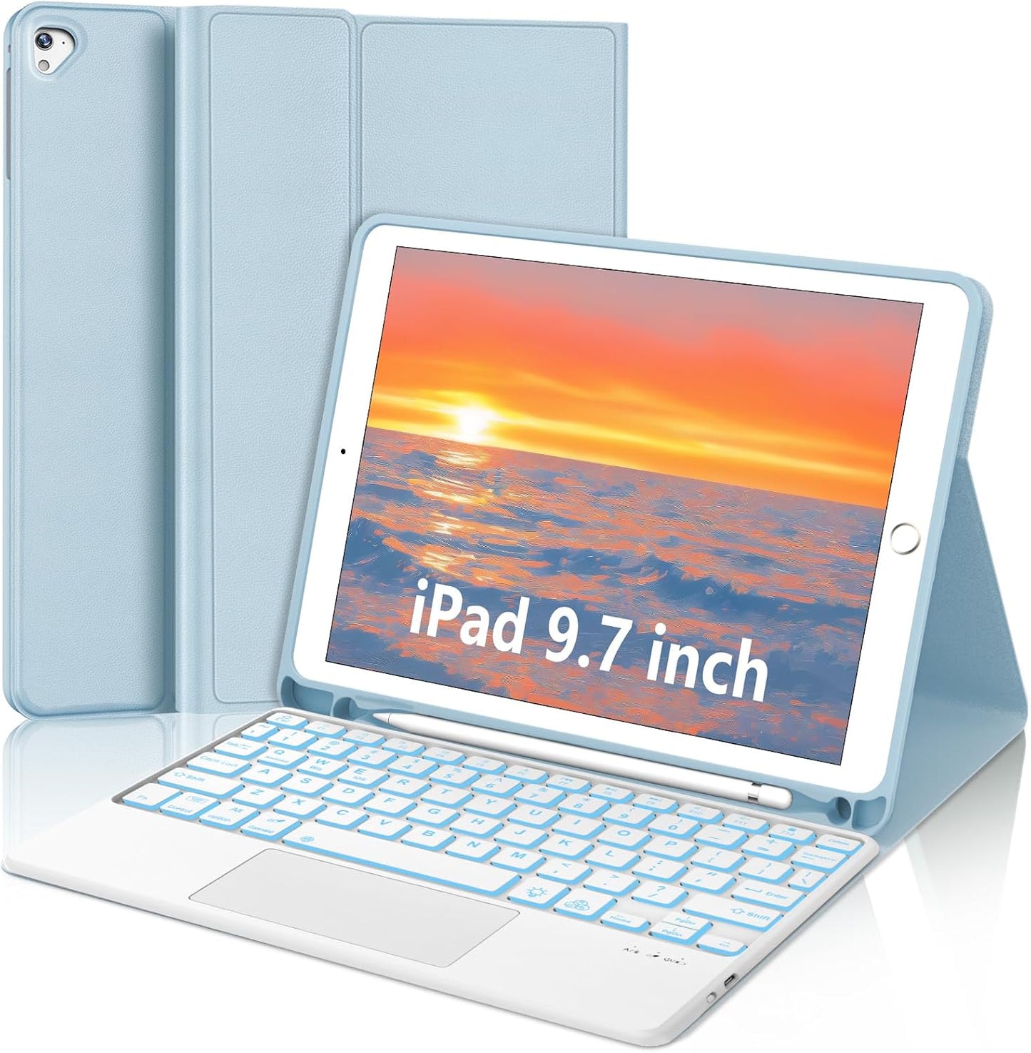 iPad Keyboard Case 9.7 inch with Multi-Touch Trackpad and Backlight