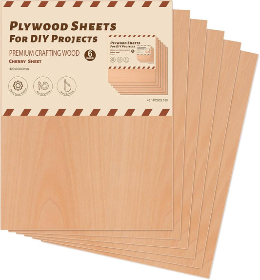 ROBOTIME 6-Pack Laser Wood Sheets for Creative Projects