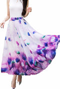 Afibi Women Full Length Chiffon Maxi Skirt for Beach Style