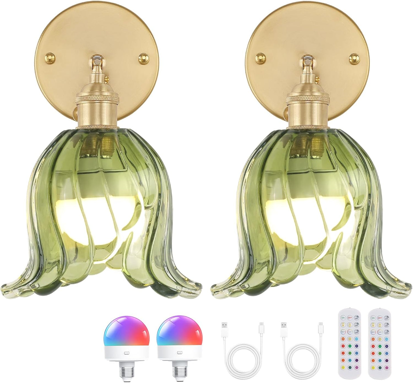 Vintage Battery Operated Wall Sconces Set of Two for Any Room