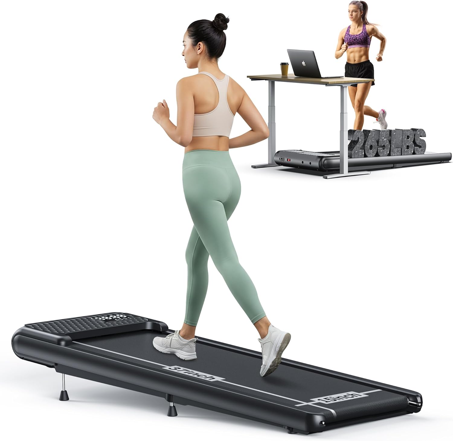 WELLFIT Incline Walking Pad Treadmill: Quiet, App Controlled