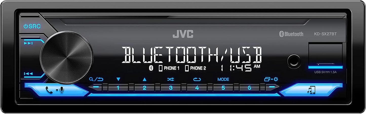 JVC KD-SX27BT Car Stereo with Bluetooth and 100W Power