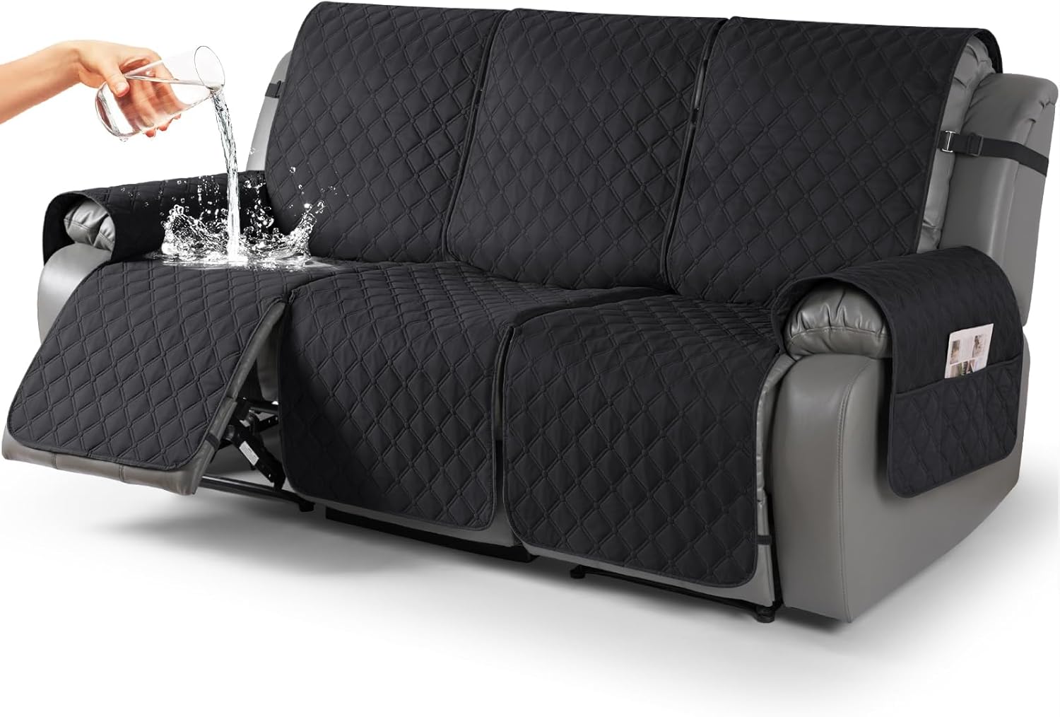 100% Waterproof Recliner Covers for Pets and Kids - Black