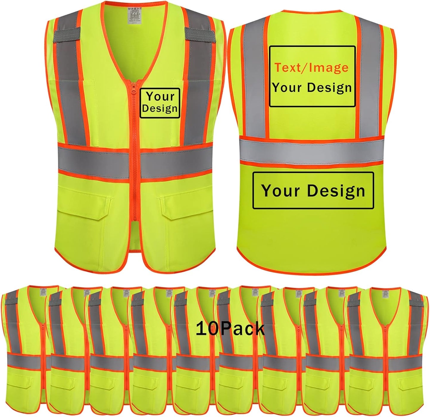 Custom Logo Safety Vest for High Visibility and Durability