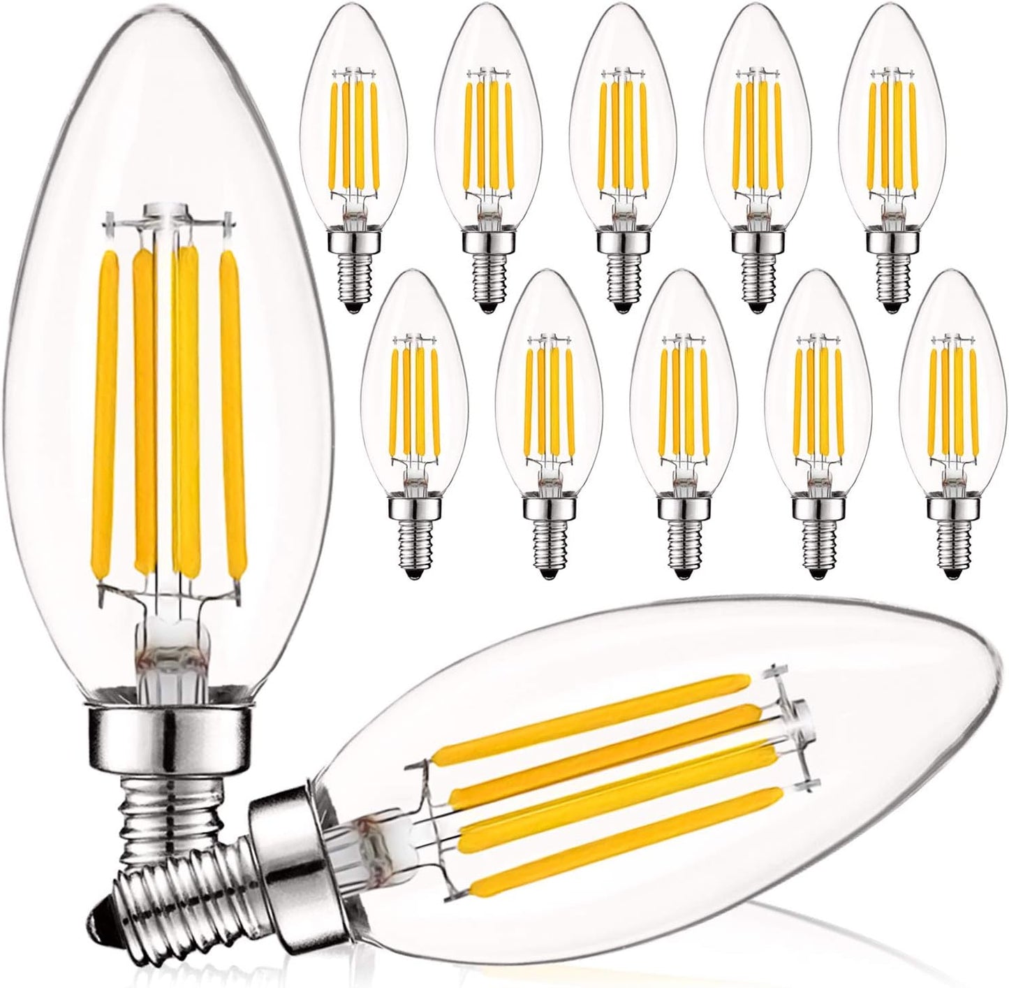 LUXRITE Vintage Candelabra LED Bulb - Dimmable 60W Equivalent