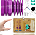 Circular Knitting Needles Set with 4 Cables - Compact Interchangeable