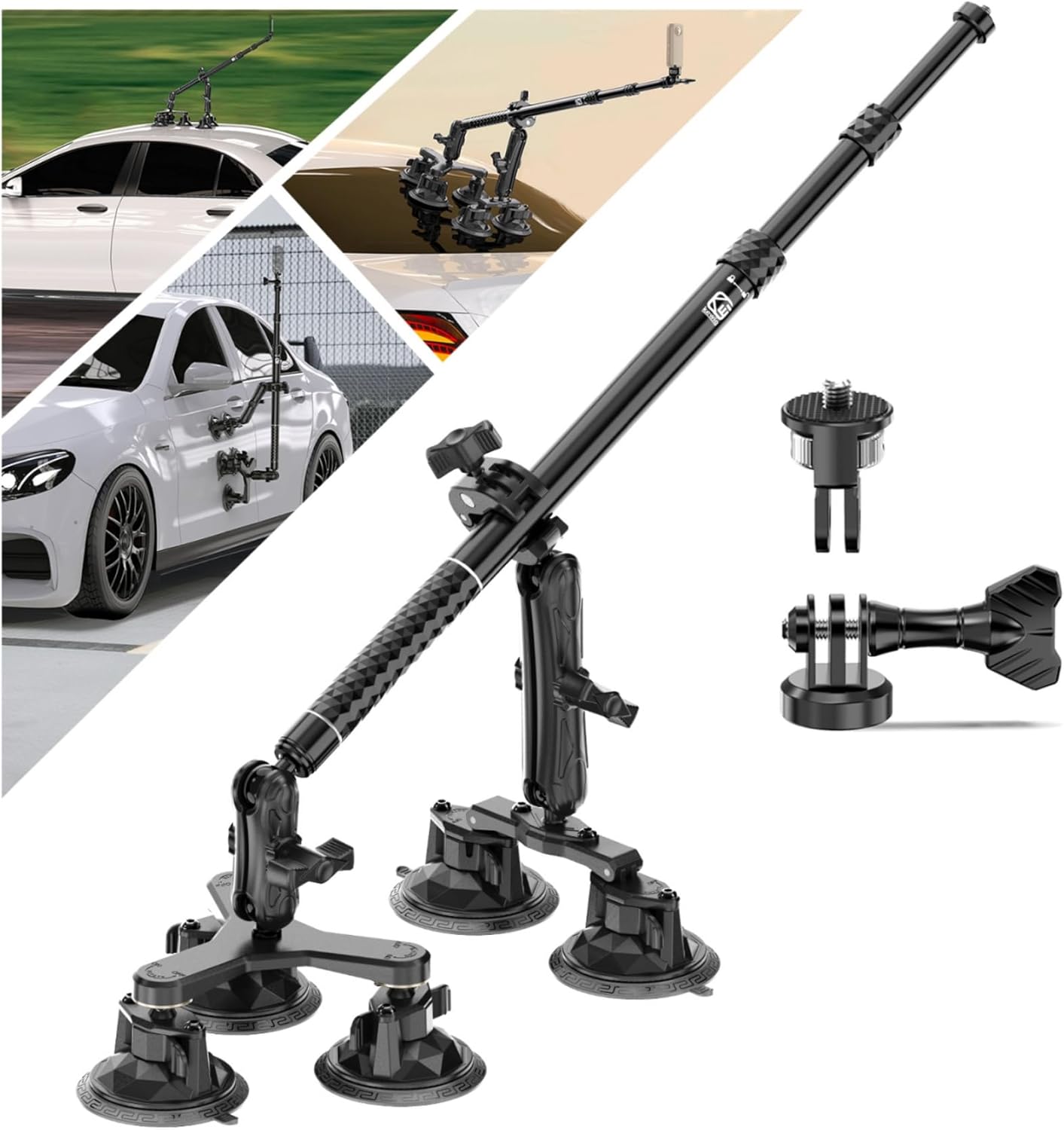 Suction Cup Car Mount for GoPro and Action Cameras - VAZESWIN
