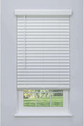 Linen Avenue Cordless 2ft Faux Wood Blind White 22 W x 64 H - Partial