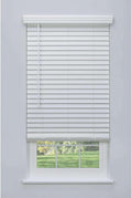 Linen Avenue Cordless 2ft Faux Wood Blind White 45 W x 48 H - Partial