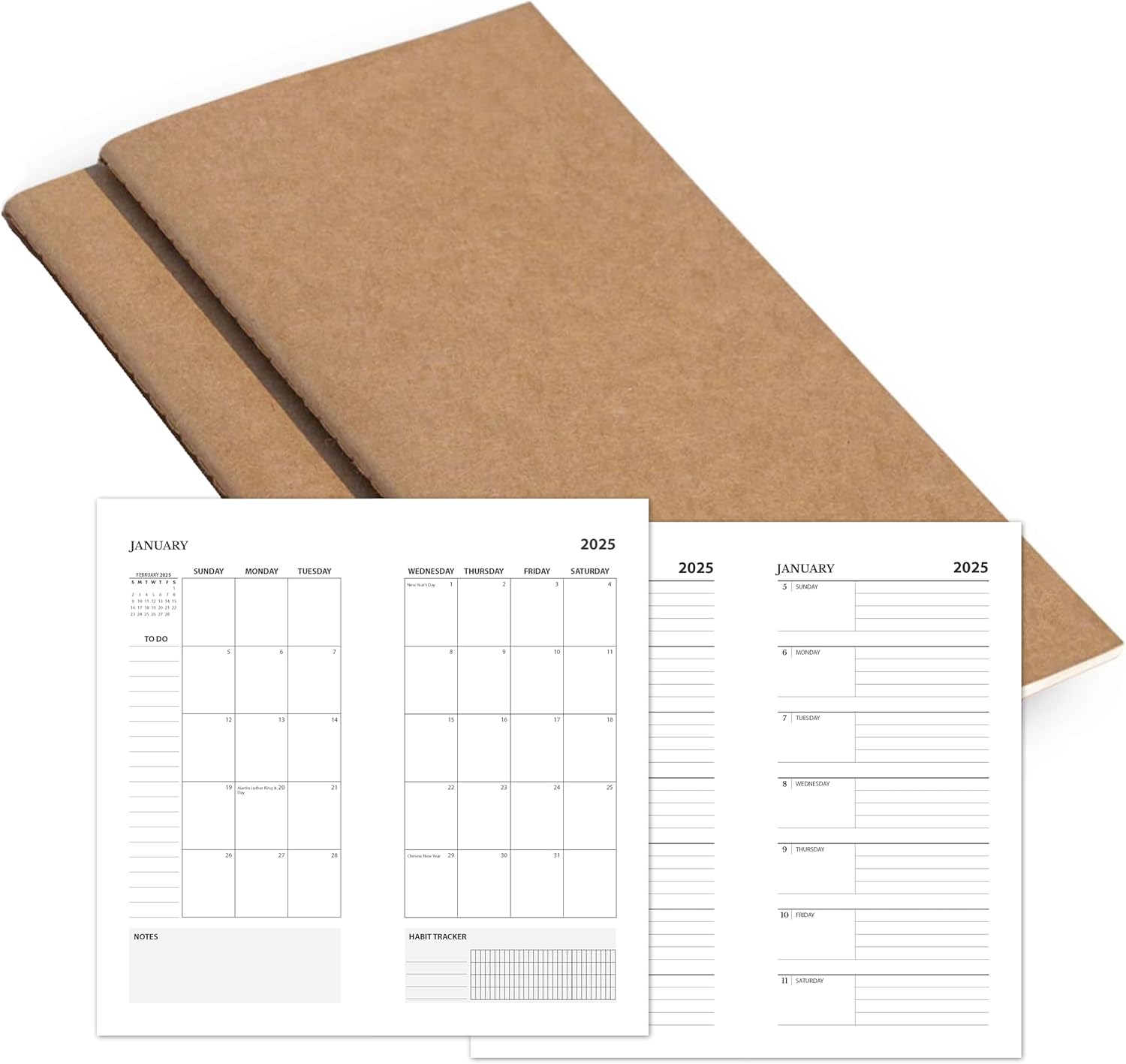Wanderings 2025 Calendar Refills for Traveler's Notebook - Stay Organized in Style!