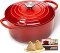 Enameled Cast Iron Dutch Oven 5.5 Quart Pot - Even Heat for Braises
