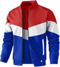Mens Lightweight Bomber Jacket Color Block Varsity Coat - Relaxed Fit