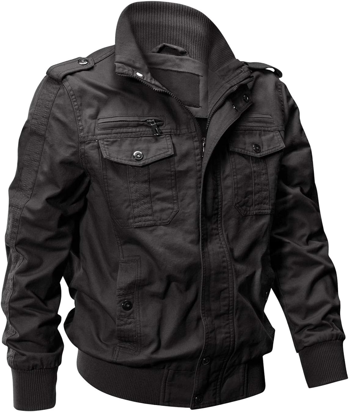 Men's Cotton Lightweight Multi Pockets Military Jackets Windbreaker