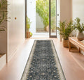Black Washable 8ft Hallway Runner Rug - Machine Washable Durable Style