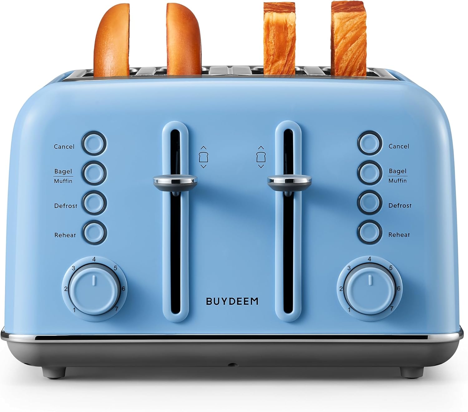 BUYDEEM DT640 4-Slice Toaster with Extra Wide Slots and Retro Design