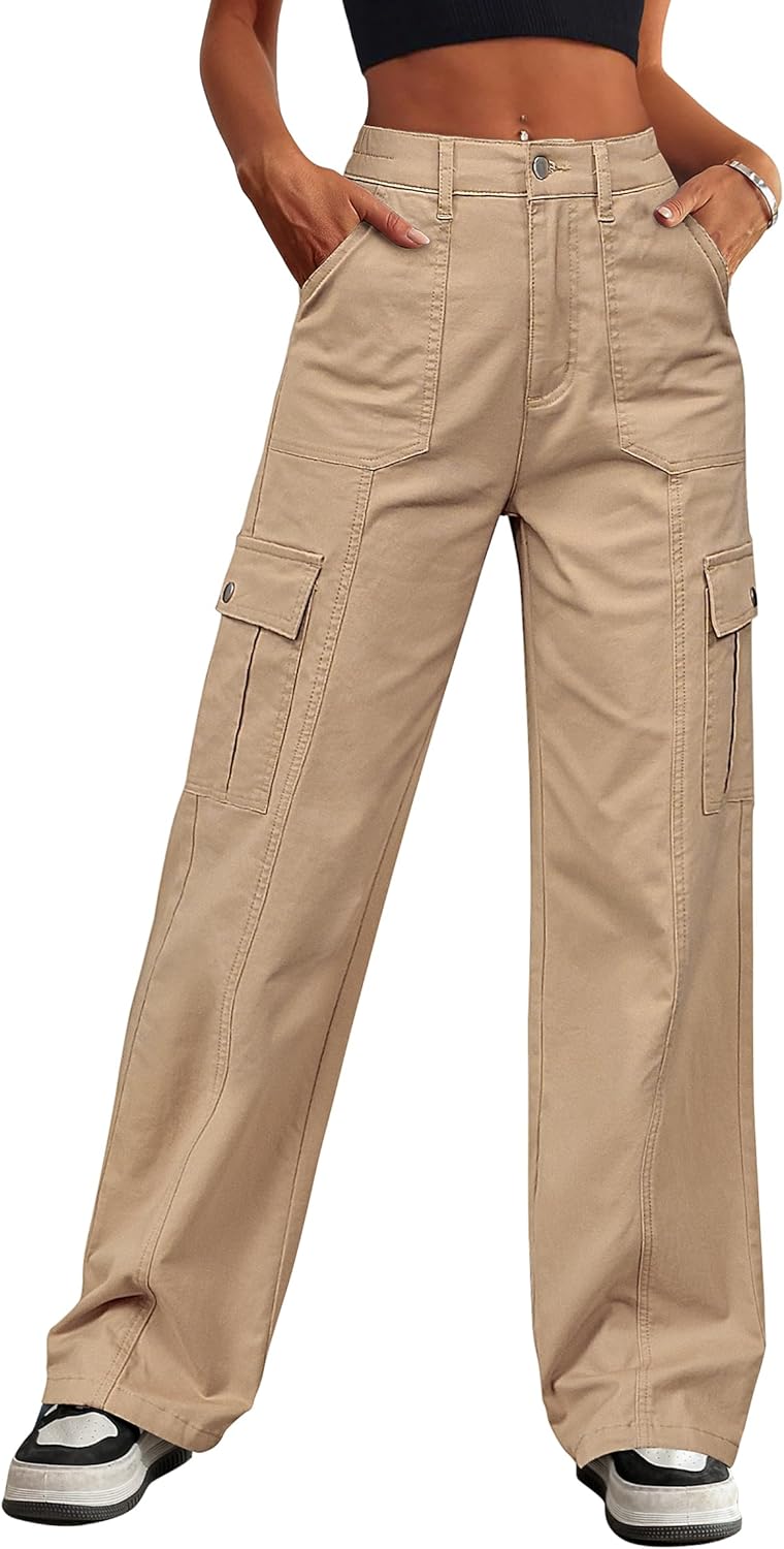 Eddoyee Cargo Pants for Women with Drawstring Ankle Cuffs