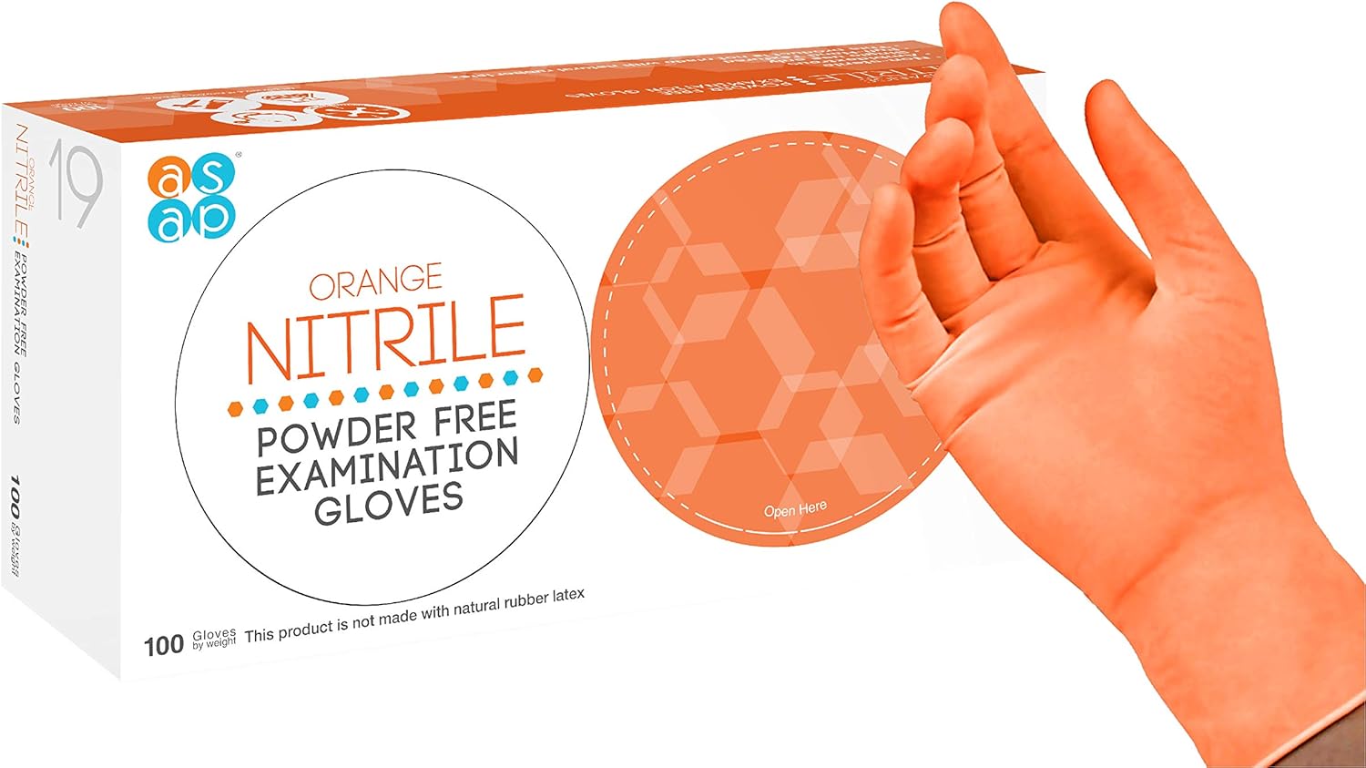 ASAP Orange Nitrile Gloves - Latex Free & Food Safe - 4 Mil