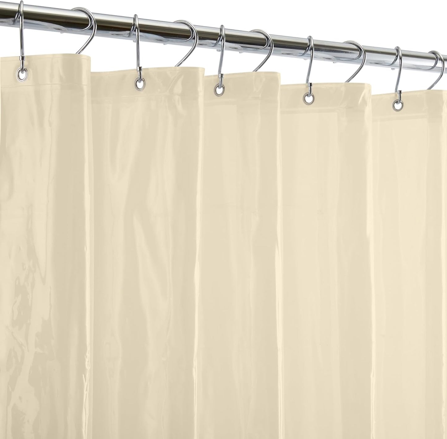 Waterproof Beige Shower Curtain Liner 70x72 with Rust-Resistant Grommets