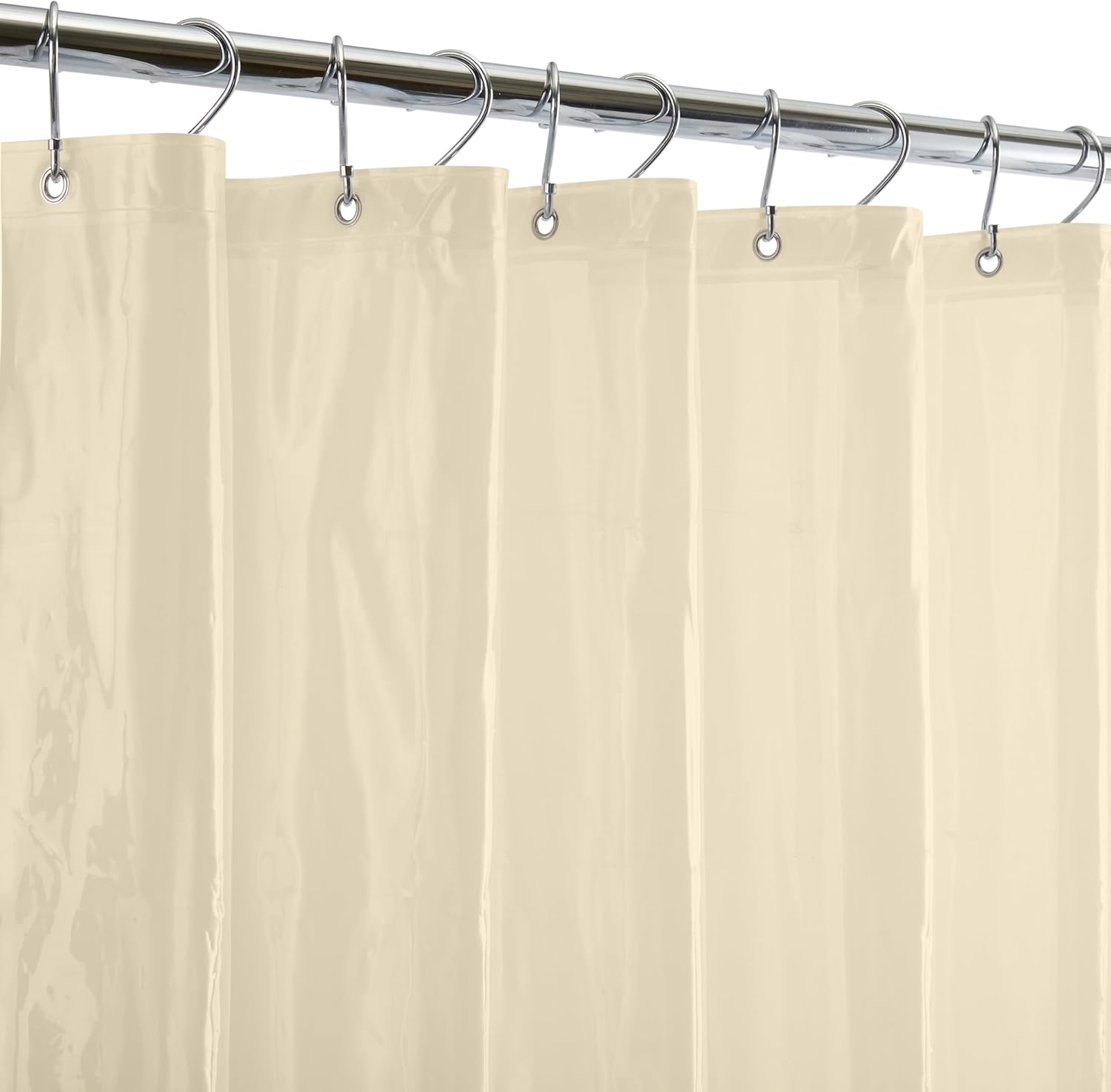 Waterproof Beige Shower Curtain Liner 70x72 with Rust-Resistant Grommets