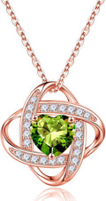 Love Knot Birthstone Necklace Sterling Silver - Elegant Everyday Gift