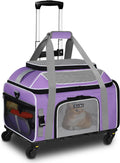 Petskd Purple Top-Expandable Pet Carrier with Wheels - Airline