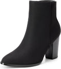 Women's Ankle Boots Chunky Block Heel Booties - Comfortable 3in Heel