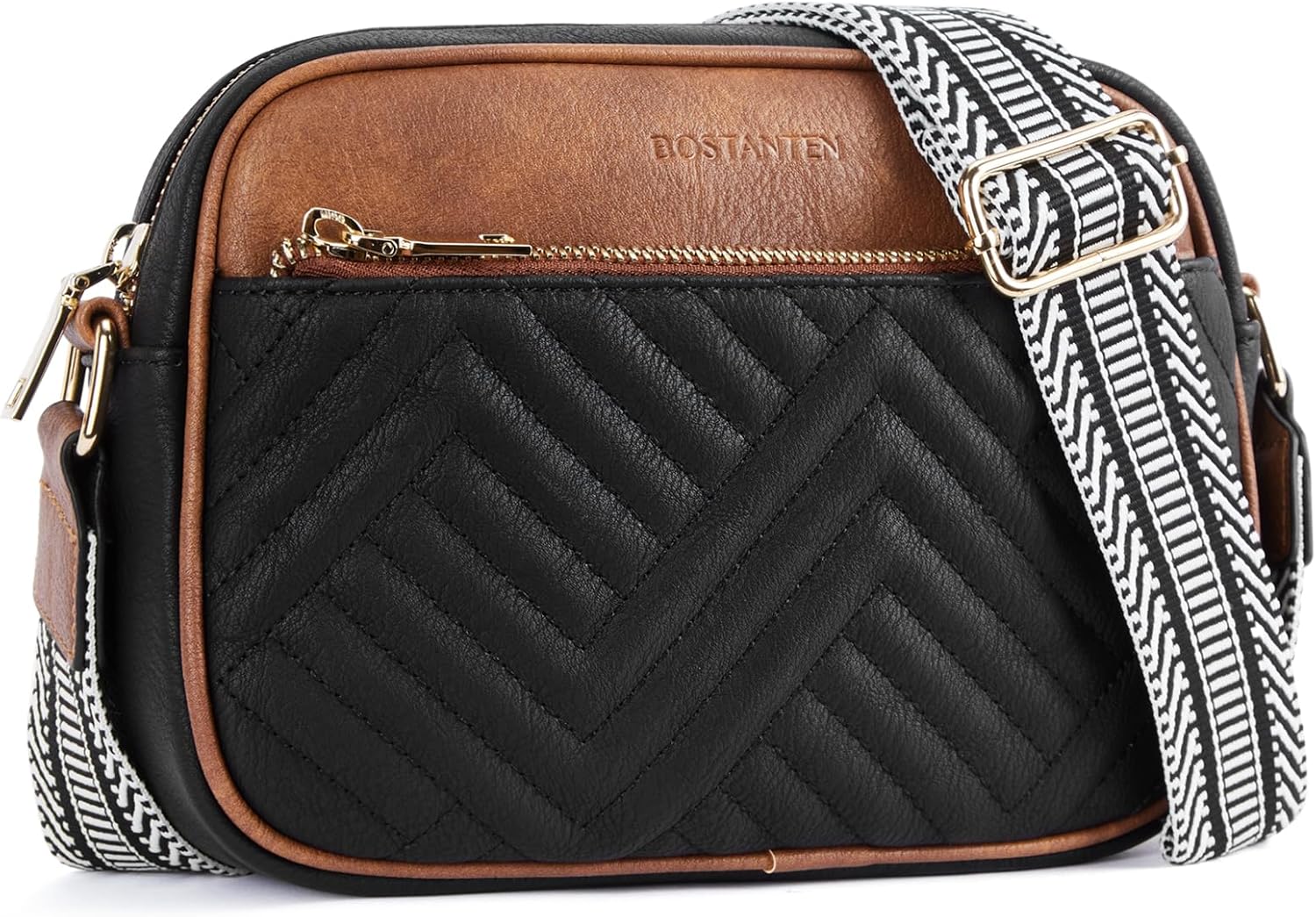 BOSTANTEN Quilted Crossbody Bags for Women with Wide Strap