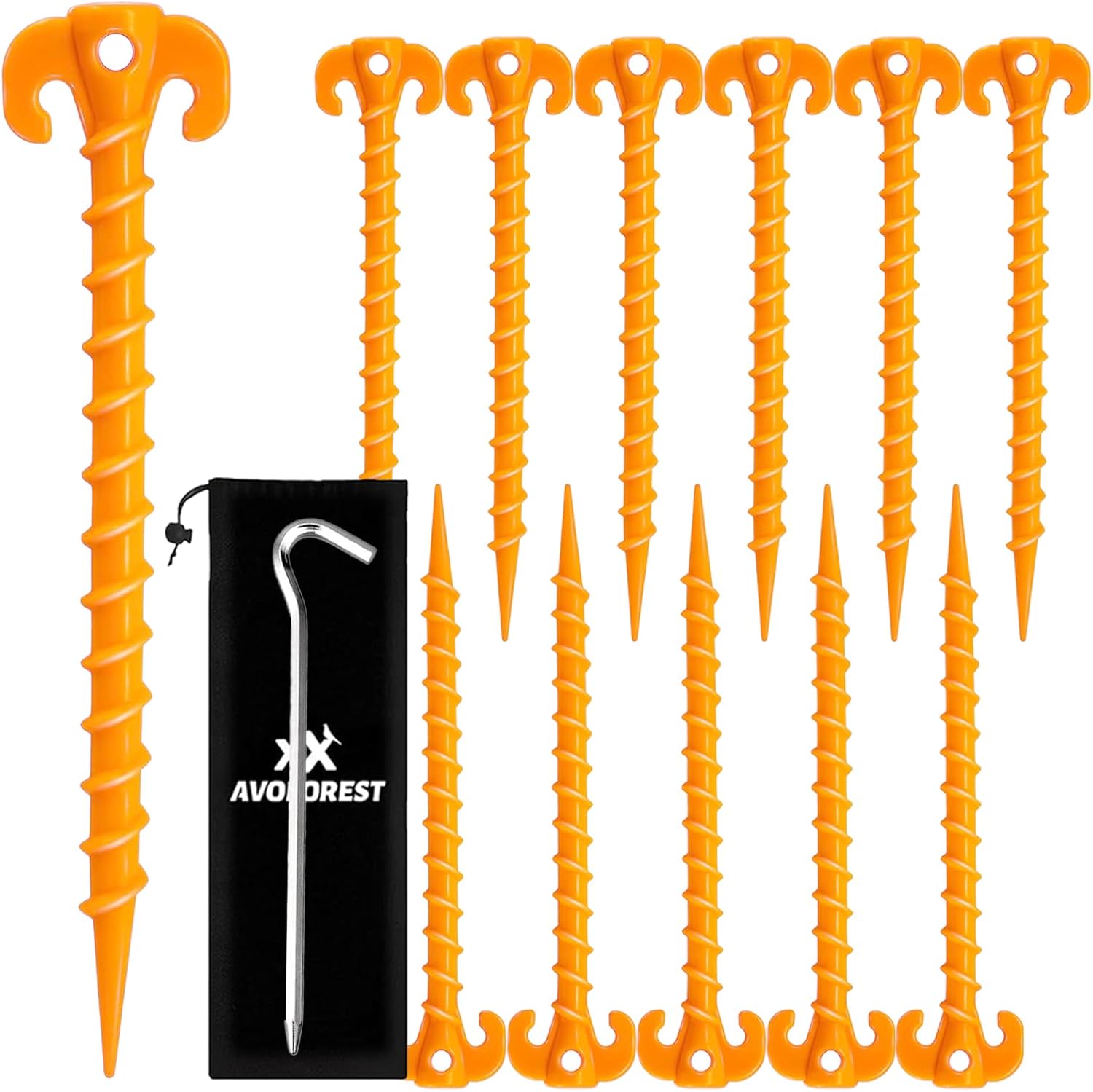 AVOFOREST 8in Heavy Duty Tent Stakes - Secure Your Adventure