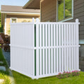 White Vinyl Pool Equipment Enclosure - No Dig Privacy Fence